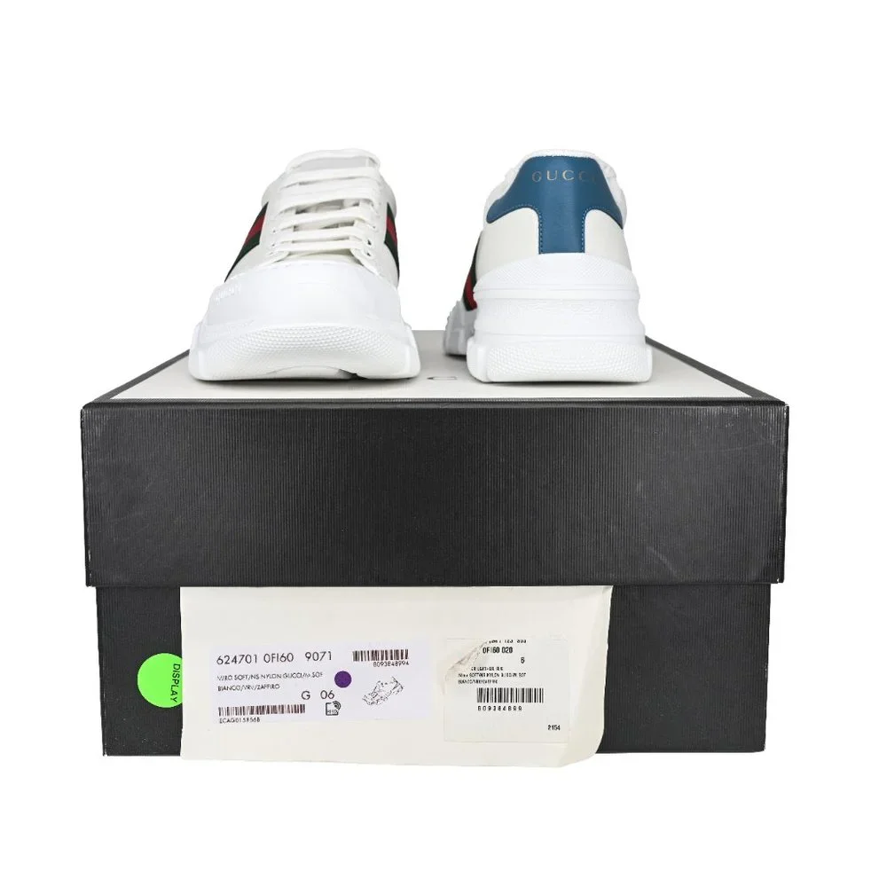 Gucci Men's Nathan Leather Web Sneakers - Picture 5 of 13
